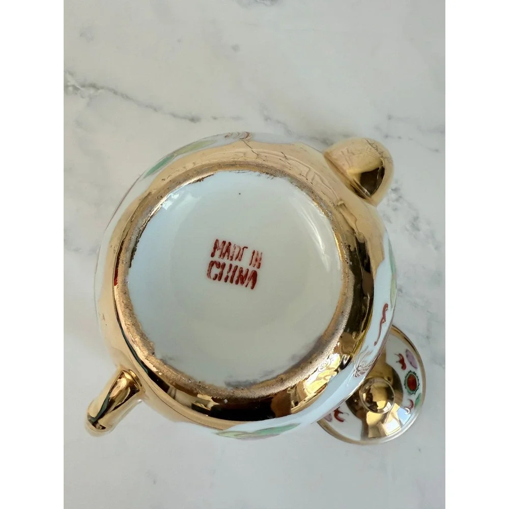 VTG Asian DragonWare and Phoenix 22K Gilded Teapot